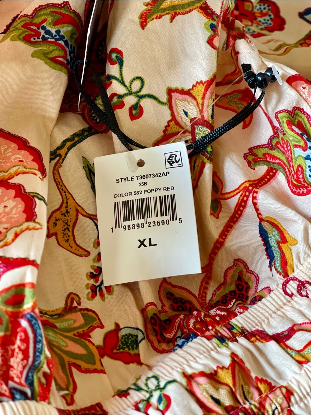 NWT CECE 💯 COTTON CAP SLEEVE MINIDRESS IVORY/POPPY RED WOMENS XL - Picture 14 of 14